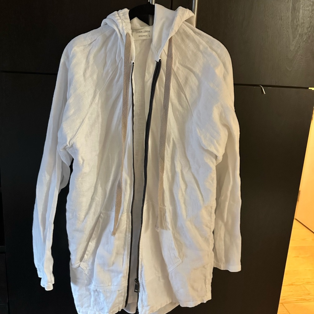 Costa Lekka Mykonos 100% Linen Resort Jacket | Made in Greece | Size S | Luxury